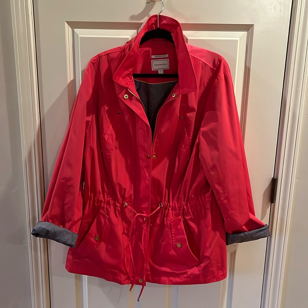 Pink 3X raincoat detachable hood